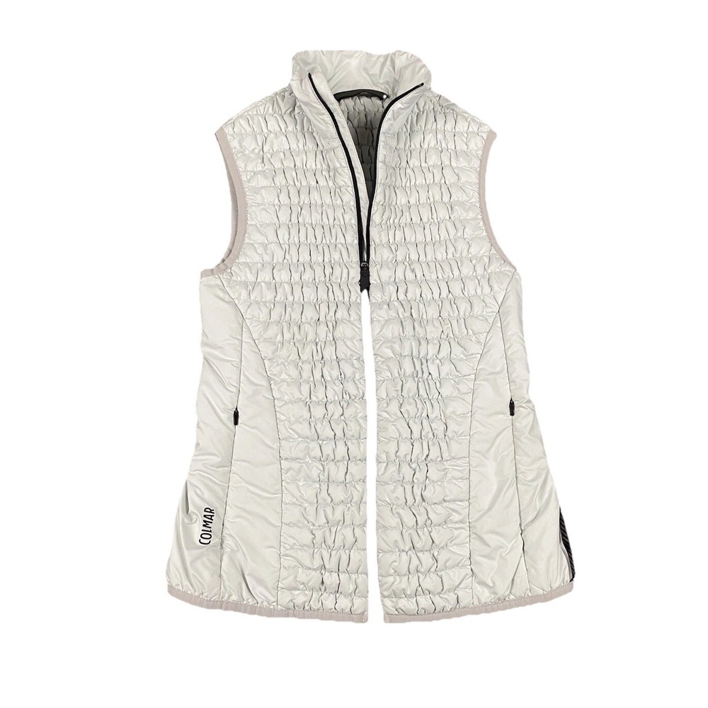 Colmar Quilted Puffer Vest Women's Small Gray Full Zip Athletic Ski Jacket Nylon